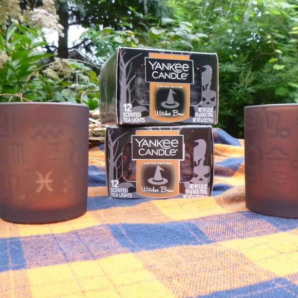 Yankee Candle zodiac tealight candle holders with tealights and tote - Picture 8 of 15